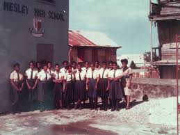 Students outside Wesley High School